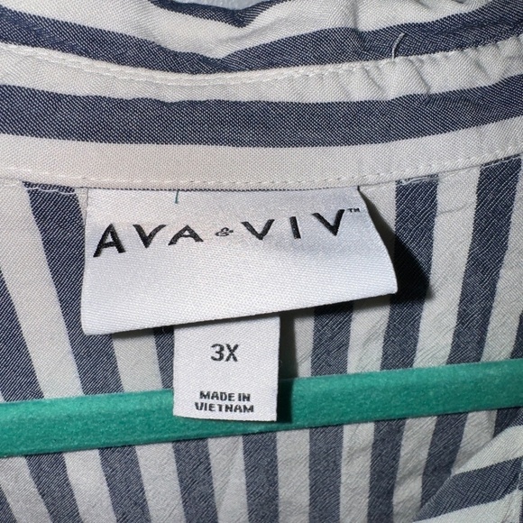 Ava & Viv Target 100% Rayon Vertical Striped Shirt Dress Size 3X - Picture 3 of 12